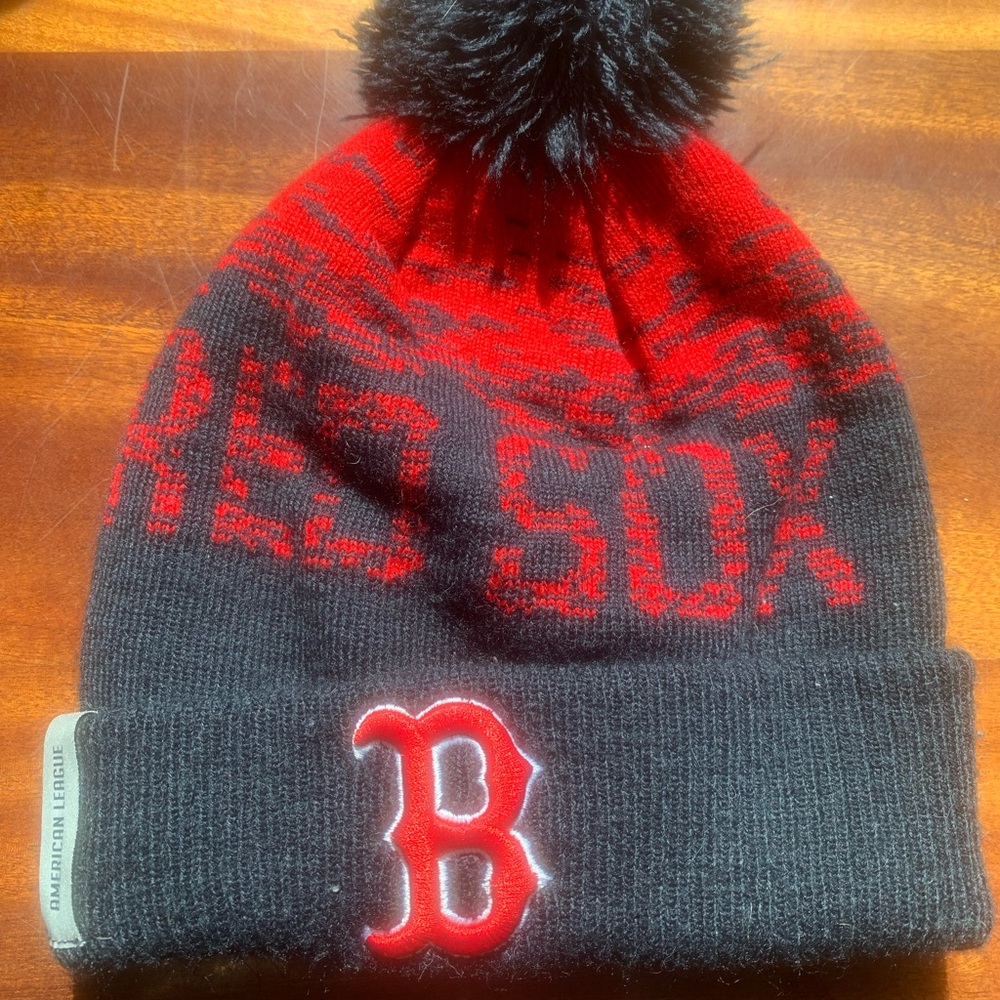 Youth Official Boston Red Sox Pom Pom Hat